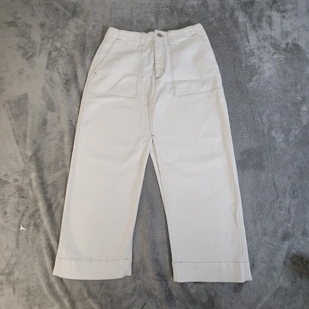 AG Adriano Goldschmied Skirt Womens‎ 27R White Lana Woven Workwear Midi Casual